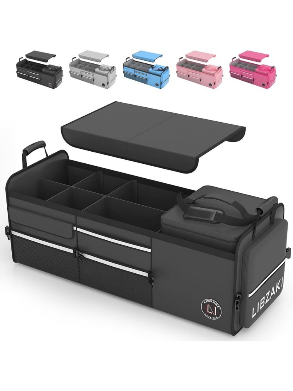 Oversized 4-in-1 Car Trunk Organizer with Cooler Bag - Multi-Compartment Storage